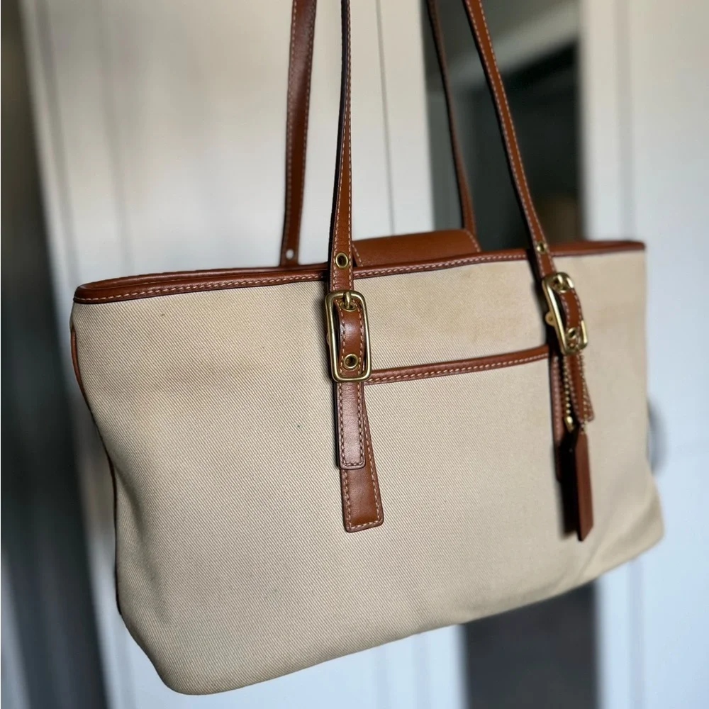 Vintage Coach Legacy West Twill Shoulder Tote Bag 9869 - Picture 4 of 10